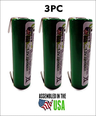 3PC REPLACEMENT BATTERY for Philips RAZOR HQ6695, HQG265, HQC280, HQC281, HQT360