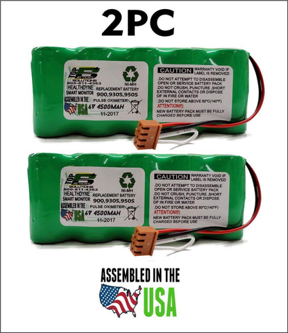 2PC HEALTHDYNE TECHNOLOGIES 900, 900S, 930S, 950S, 970S Smart Monitor Battery Replacement - Top Battery Solutions