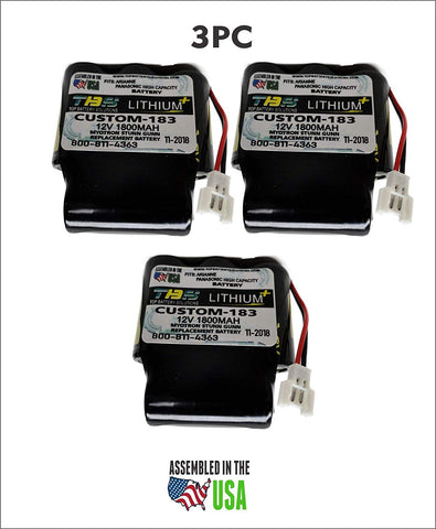 3PC Arianne MYOTRON Pulse Wave Checkmate Stun Gun CUSTOM-183 Replacement Battery - Top Battery Solutions