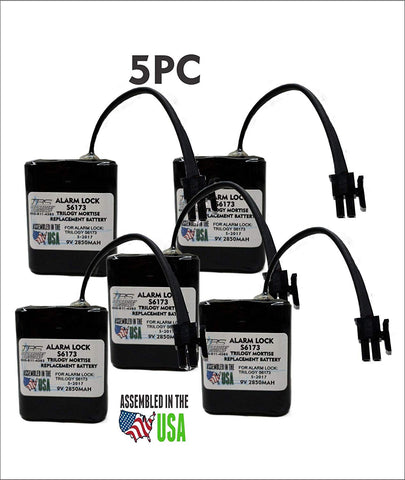 5PC Alarm Lock Trilogy S6173 Replacement Battery - Top Battery Solutions