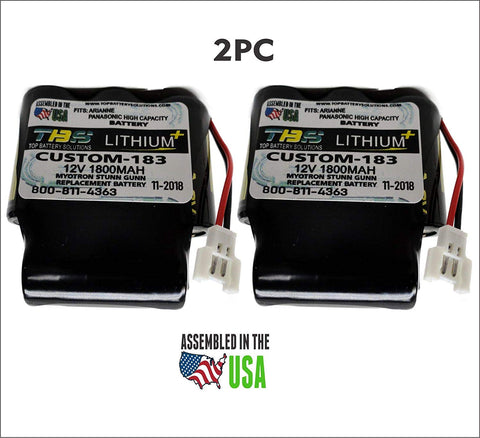 2PC Arianne MYOTRON Pulse Wave Checkmate Stun Gun CUSTOM-183 Replacement Battery - Top Battery Solutions