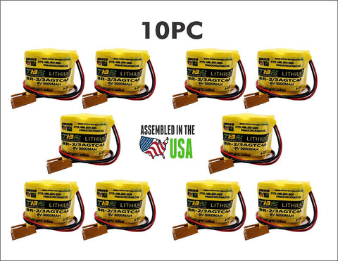 10PC BR-2/3AGCT4A 6V PLC Replacement Battery for Panasonic FANUC A98L-0031-0025 - Top Battery Solutions