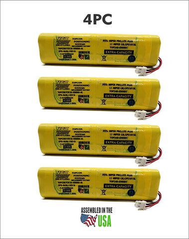 4pc Topcon 24-030001-01 Battery - Replacement for Topcon Hiper Pro, Hiper Lite Plus, Hiper-L1, Hiper Ga, Hiper Gb (Li-ion,7.4V, 5200mAh/40.56Wh) - Top Battery Solutions