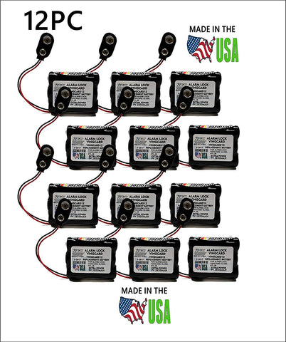 12pc Door Lock 9V 6-Cell Battery Pack Fits Vingcard 12, Vingcard 1200,DL-26, HTL-26 - Top Battery Solutions