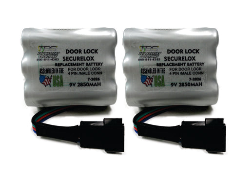 2PC SECURELOX 9V BATTERY /4 PIN CONNECTOR (Copy)