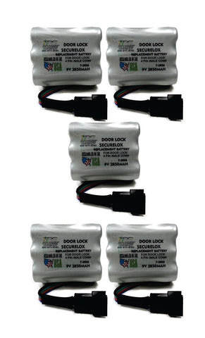 5PC SECURELOX 9V BATTERY /4 PIN CONNECTOR (Copy) (Copy)