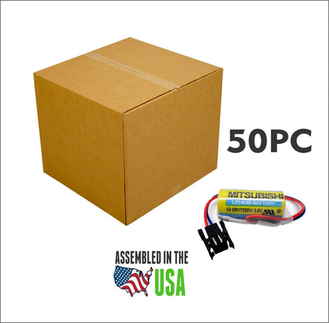 50PC Mitsubishi ER17330V/3.6V,A6BAT-MRBAT Battery 3.6V Lithium PLC