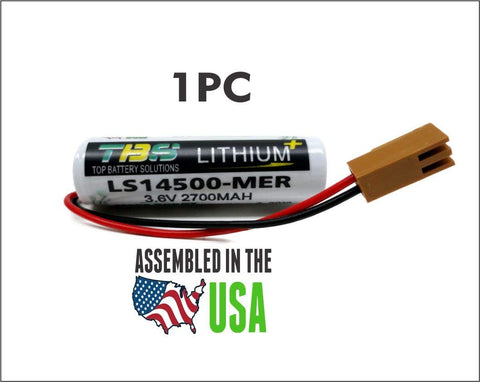 LS14500-MER,LS14500-PR Mitsubishi CR1, CR2, CR2A, CR3 Replacement Battery - Robot Controller PLC Logic Control