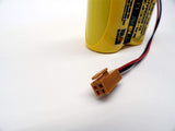 3pc BR-CCF2TH 6V Lithium Replacement Battery for Fanuc oi Mate Model-D, Panasonic Controls, PLC Computer Ge Fanuc A06 Series A98l-0001-0902, BR-CCF2TE CNC (Cutler Hammer), Brown Connector