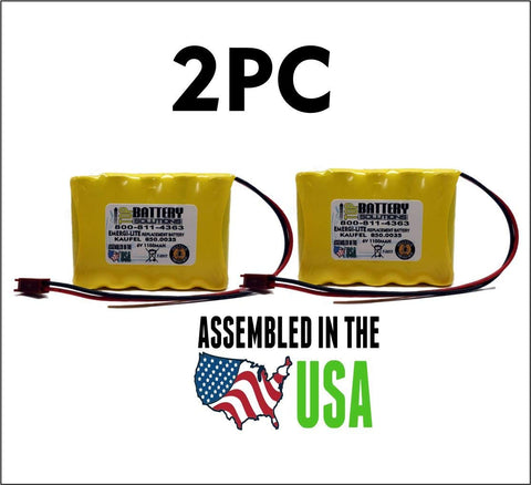 2PC 850.0035-850.0035 Emergi-Lite/Kaufel Replacement Battery