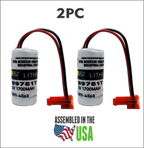 2PC B9781T, modicon 110xc98000 PLC Lithium Battery 3v 1700mah