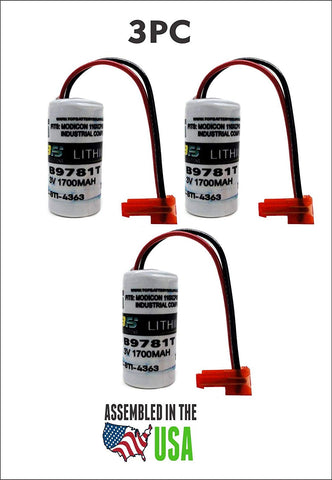3PC B9781T, modicon 110xc98000 PLC Lithium Battery 3v 1700mah