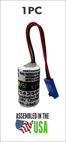 LS14250-RR, 3.6 Volt, 1200 mAh, Rexroth PLC Replacement Battery