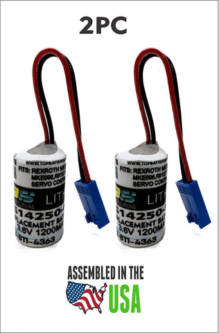 2PC LS14250-RR, 3.6 Volt, 1200 mAh, Rexroth PLC Replacement Battery