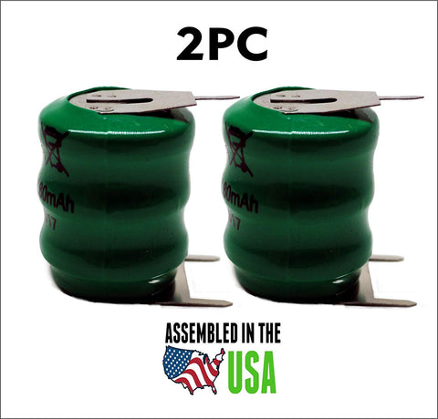 2PC VARTA Replacement Battery 55608303059-3/V80H Battery - 3.6V 80MAH NI-MH - 3 PIN