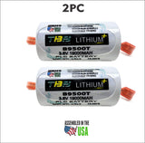 2PC B9500T; 3.6 Volt, 19000 mAh, Allen Bradley PLC Replacement Battery