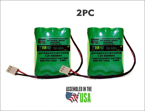 2PC Replacement GP GP380AFH6YMXZ,CUSTOM-291 Battery