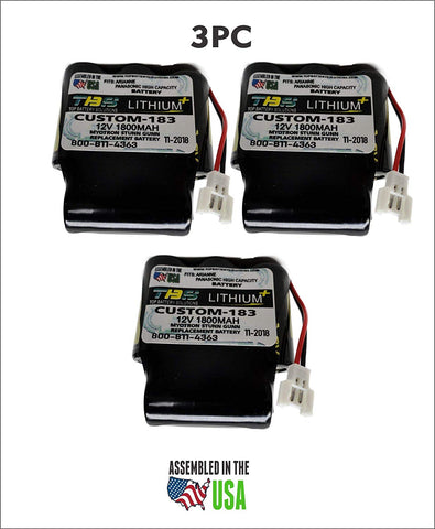 3PC Arianne MYOTRON Pulse Wave Checkmate Stun Gun CUSTOM-183 Replacement Battery