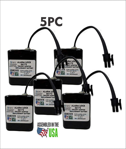 5PC Alarm Lock Trilogy S6173 Replacement Battery