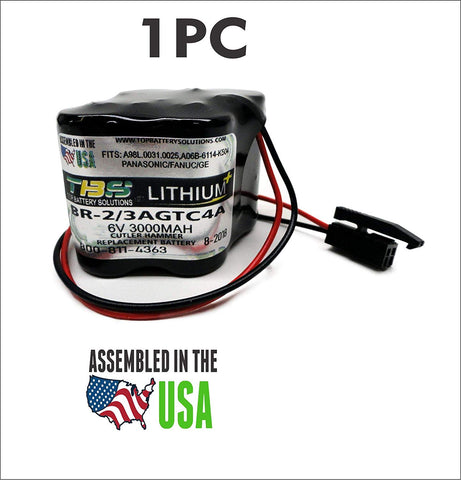 Allen Bradley A06B-6114-K504, FANUC BR-2/3AGTC4A, PLC Battery BR-2/3A4F Replacement Battery