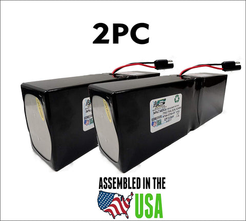 2PC Impact Medical 754 Eagle Uni-Vent Ventilator REPLACEMENT Battery