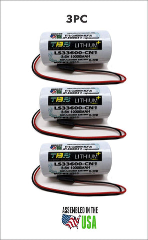 3PC LS33600-CN1 Replacement Battery for Cameron Nuflo MC-II Plus MC-III Plus Flow Analyzer