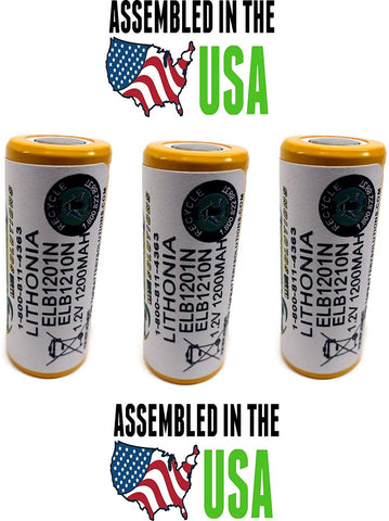 3PC Lithonia ELB1210N, ELB1201N REPLACEMENT Battery