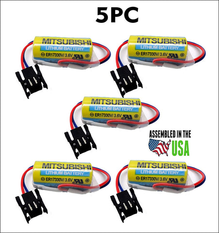 5PC Mitsubishi ER17330V/3.6V,A6BAT-MRBAT Battery 3.6V Lithium PLC