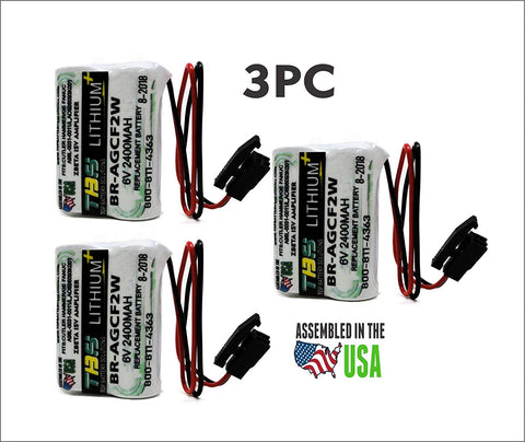 3PC BR-AGCF2W replacement battery for Cutler Hammer GE Fanuc A98L-0031-0011/L