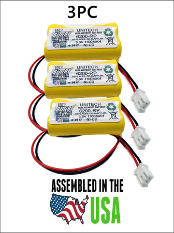 3PC UNITECH 6200RP,3.6V NICAD BATTERY REPLACEMENT
