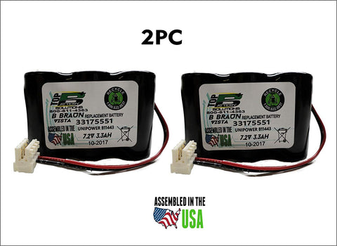 2pc 33175551,34502556,UNIPOWER B11443 for B.Braun Vista Basic replacement battery