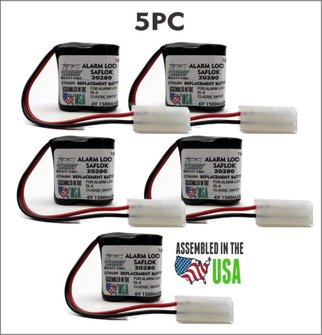 5pc Saflok 20280,Classic Snout,DL-9 Electronic Door Replacement Lock Battery