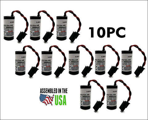 10PC Allen Bradley BR2/3A-AB,1756-BA2,1756-L6X PLC Lithium Battery 3v 1500mAh - Top Battery Solutions