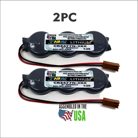 2PC CR2477N-3RX Panasonic 44A747665-001R03, 44A747665-001R02, 44A747665-001R01, GE Fanuc IC698ACC701 PLC - CNC Replacement Battery