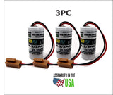 3pc GE FANUC A98L-0031-0006 Replacement Battery BR-2/3AC2P,BR-2/3A CNC - PLC Logic Control