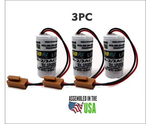 3pc GE FANUC A98L-0031-0006 Replacement Battery BR-2/3AC2P,BR-2/3A CNC - PLC Logic Control