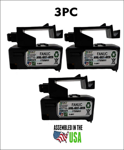 3PC Fanuc A98L-0031-0028, A02B-0323-K102 Single Cell 3V in Cartridge battery replacement