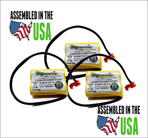 3PC LITHONIA ELB2P401N, Dantona CUSTOM-71 Replacement Battery