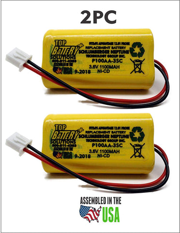 2PC P100AA-3SC / P100AA-3SC-11992-001 3.6 VOLT 1AH UTILITY METER BATTERY FOR SCHLUMBERGER NEPTUNE ADVANTAGE 12.01 PROBE FAULT INDICATOR