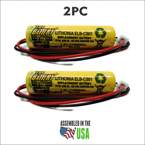 2PC Lithonia ELB-CS01, EXR EL 122 C4T Replacement Battery