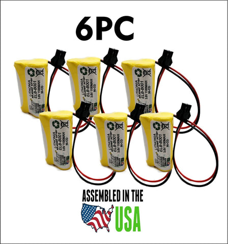 6pc Lithonia ELB B001 Replacement Emergency Light Battery