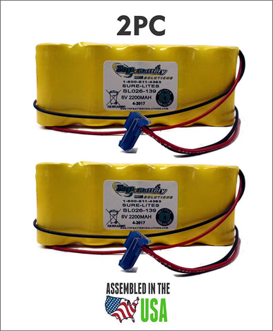 2PC Sure-Lites SL026139, 026-139,17934-P, Emergency Lighting Battery