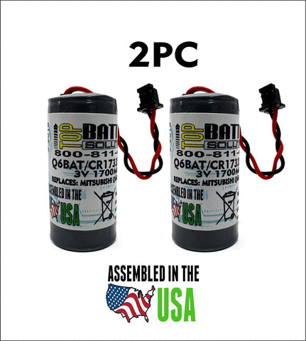 2pc Mitsubishi Q6BAT,CR17335SE-MC Battery 3.0V Lithium PLC