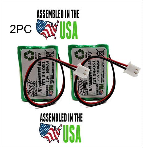 2pc ITI 34-051 Emergency Lighting Battery for Interstate Batteries ANIC0191,ADT 6HR-AAAU