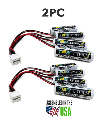 2PC YASKAWA HW0470360-A, PLC Replacement Battery for Motoman Robot 149689-1