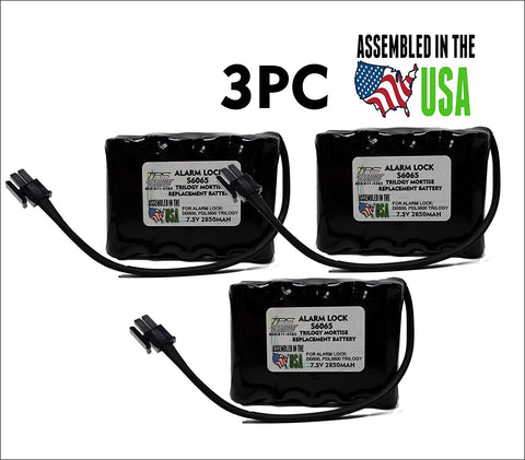 3pc Alarm Lock S6065 Trilogy Mortise,DL-50 Replacement Battery Pack