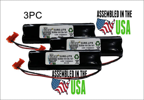 3PC Sure-Lites 26-161 Emergency Light Battery 4.8V 1.1Ah SL026-161