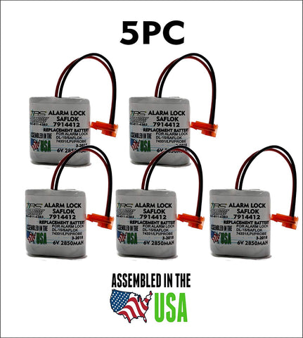 5PC Saflok 7914412, LPI, LPI/Probe, Probe Hotel Electronic Lock Battery - Top Battery Solutions