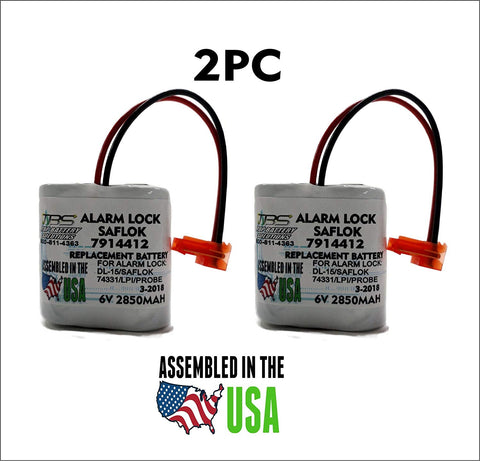 2PC Saflok 7914412, LPI, LPI/Probe, Probe Hotel Electronic Lock Battery