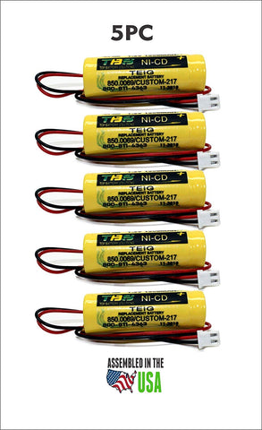5PC TEIG 850.0069 Replacement Battery (CUSTOM-217) 1.2V 1500 Mah Nicad